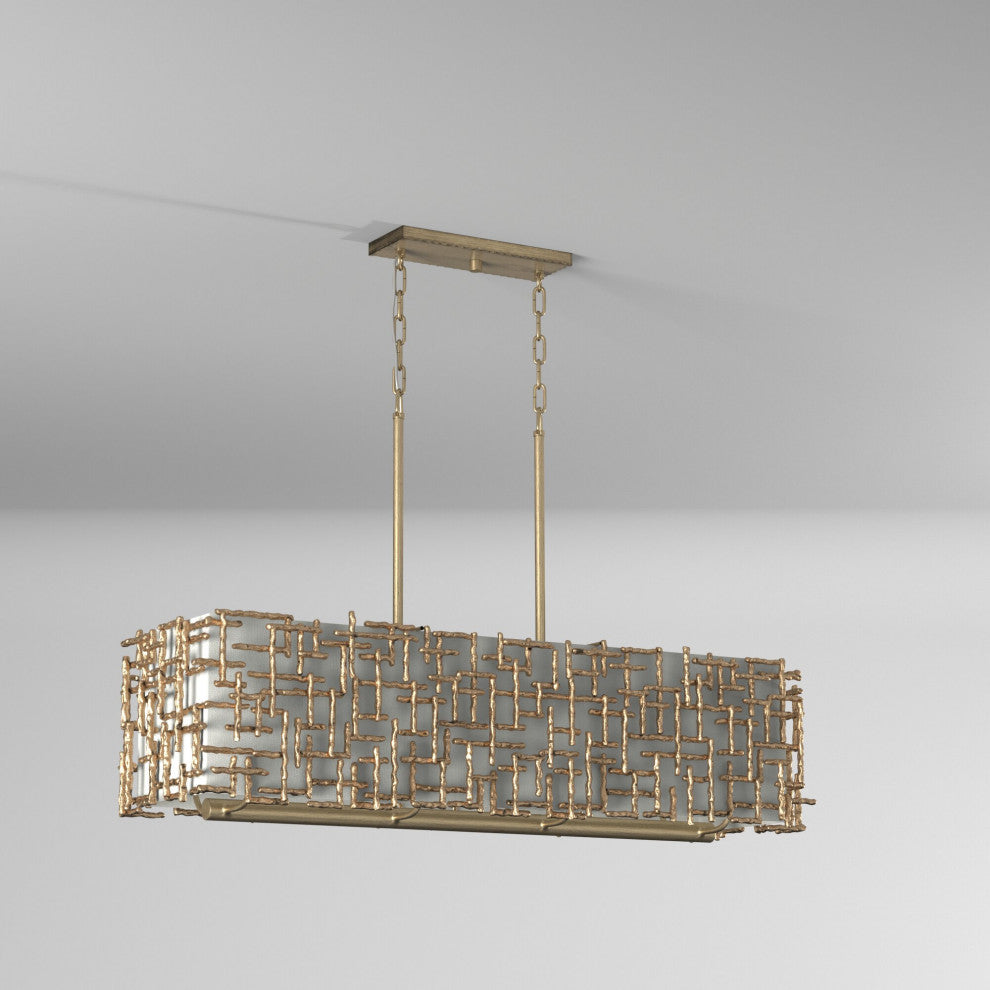 Fredrick Ramond Farrah Medium Eight Light Linear, Burnished Gold