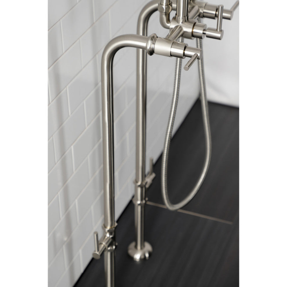 CCK8408DL Freestanding Tub Faucet With Supply Line, Stop Valve, Brushed Nickel