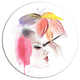 Eye Lash Face Woman Cosmetic, Portrait Disc Metal Wall Art, 11"