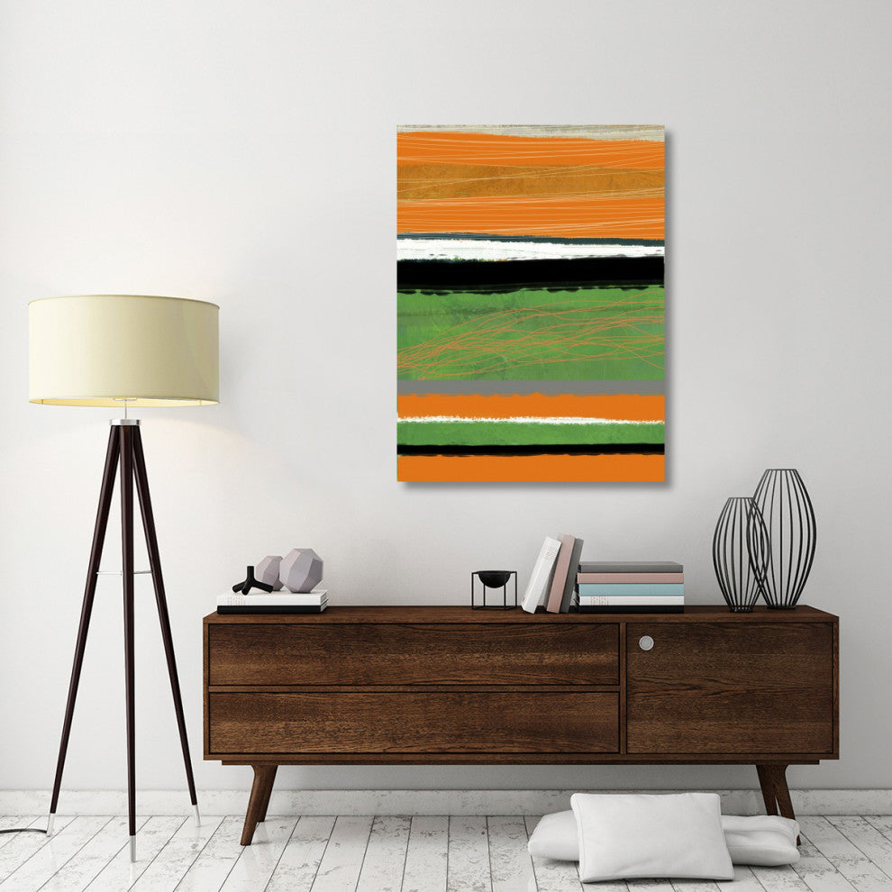 "Orange And Green Abstract 2" Fine Art Print