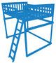 Mission Loft Bed, Caribbean Blue, Full, Side Ladder