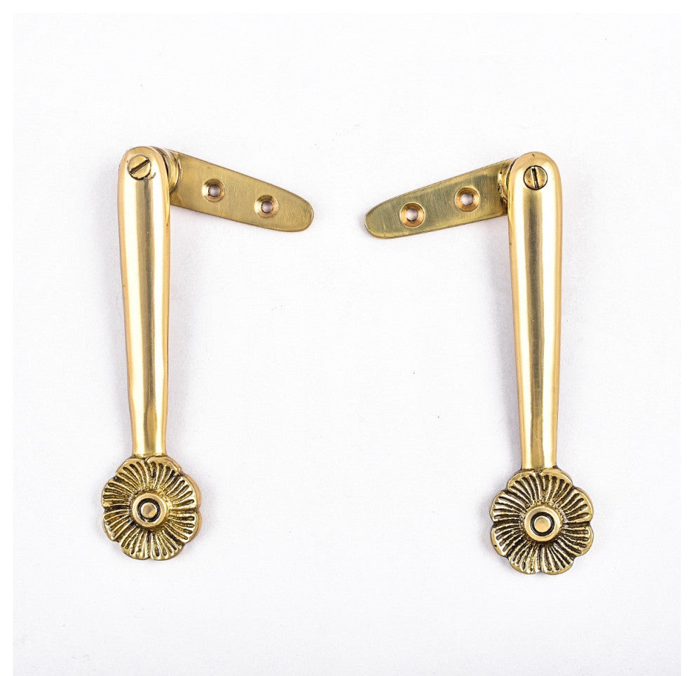 Stair Carpet Runner Holder Clips Floral Design Solid Cast Brass 5" Pair of 13