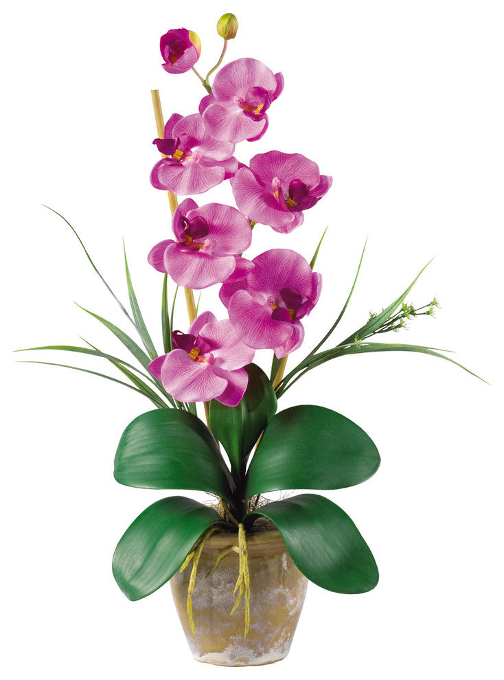 Single Stem Phalaenopsis Silk Orchid Arrangement, Mauve
