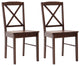 Set of 2 Cross Back Wood Chairs, All Johan Walnut