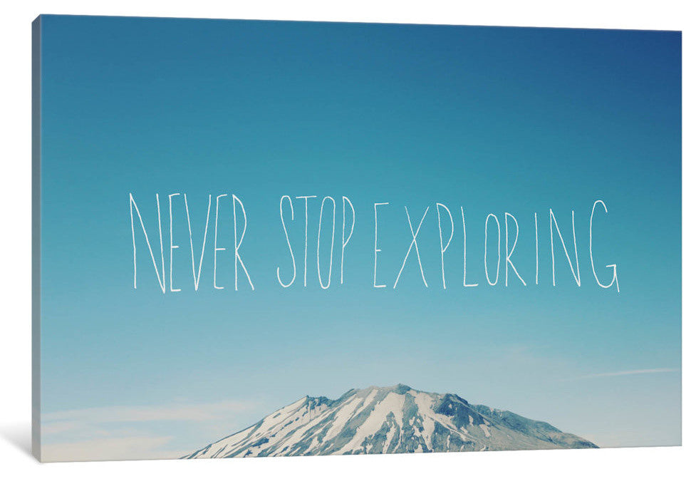 "Never Stop Exploring Gallery" by Leah Flores, 18x12x1.5"