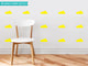 Clouds Fabric Wall Decals, Set of 18 Clouds, Yellow