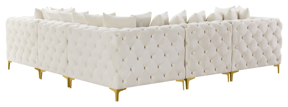 Tremblay Modular Sectional, Cream, L-Shaped, 5-Piece: Armless (2), Corner (3)