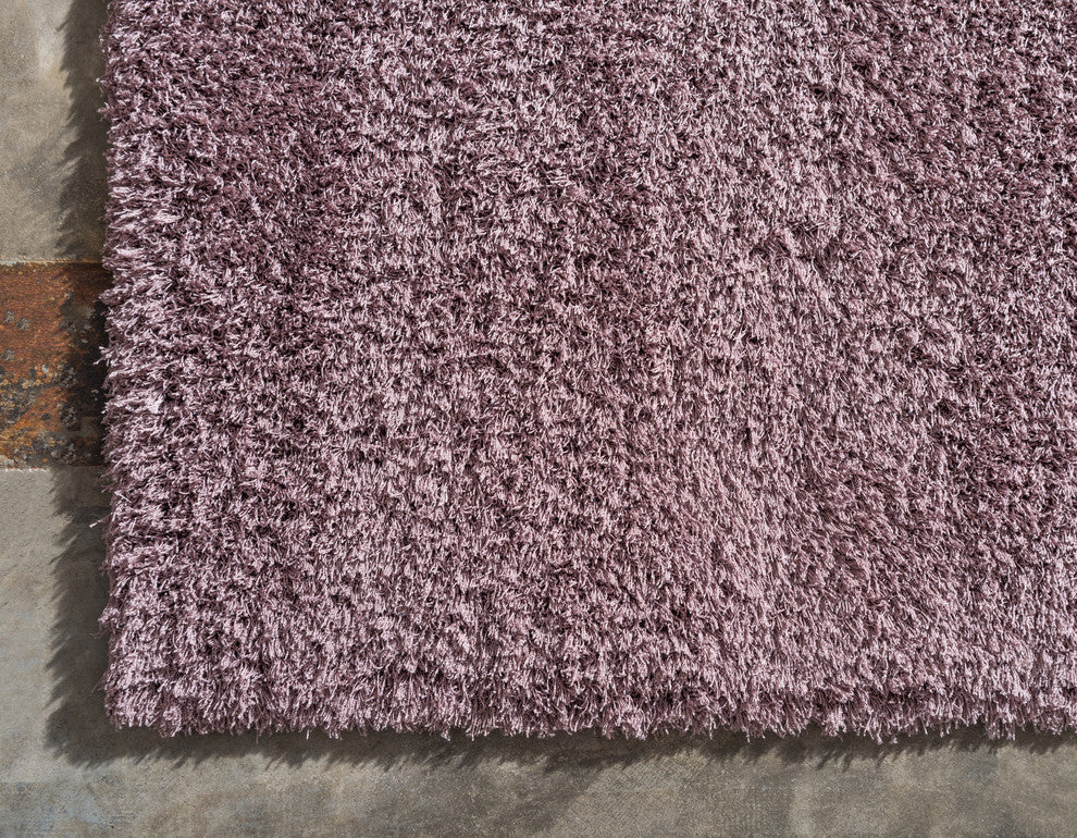Unique Loom Mauve Studio Solid Shag 5' 0 x 8' 0 Area Rug