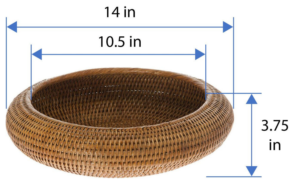 La Jolla Rattan Fruit Bowl, Honey-Brown