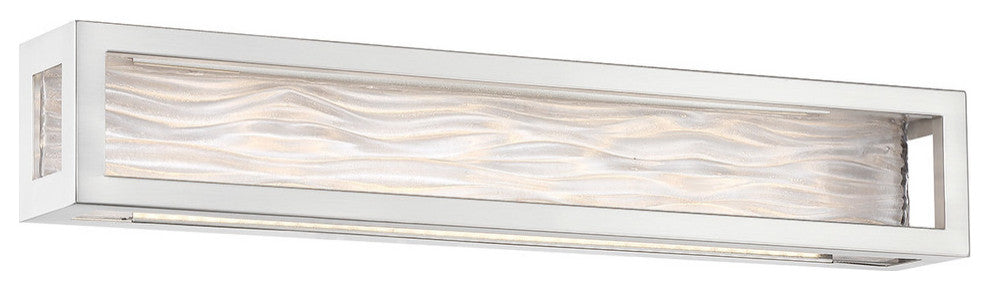 Shock Waves 27" LED Bathroom Vanity and Wall-Light 3000K, Brushed Nickel