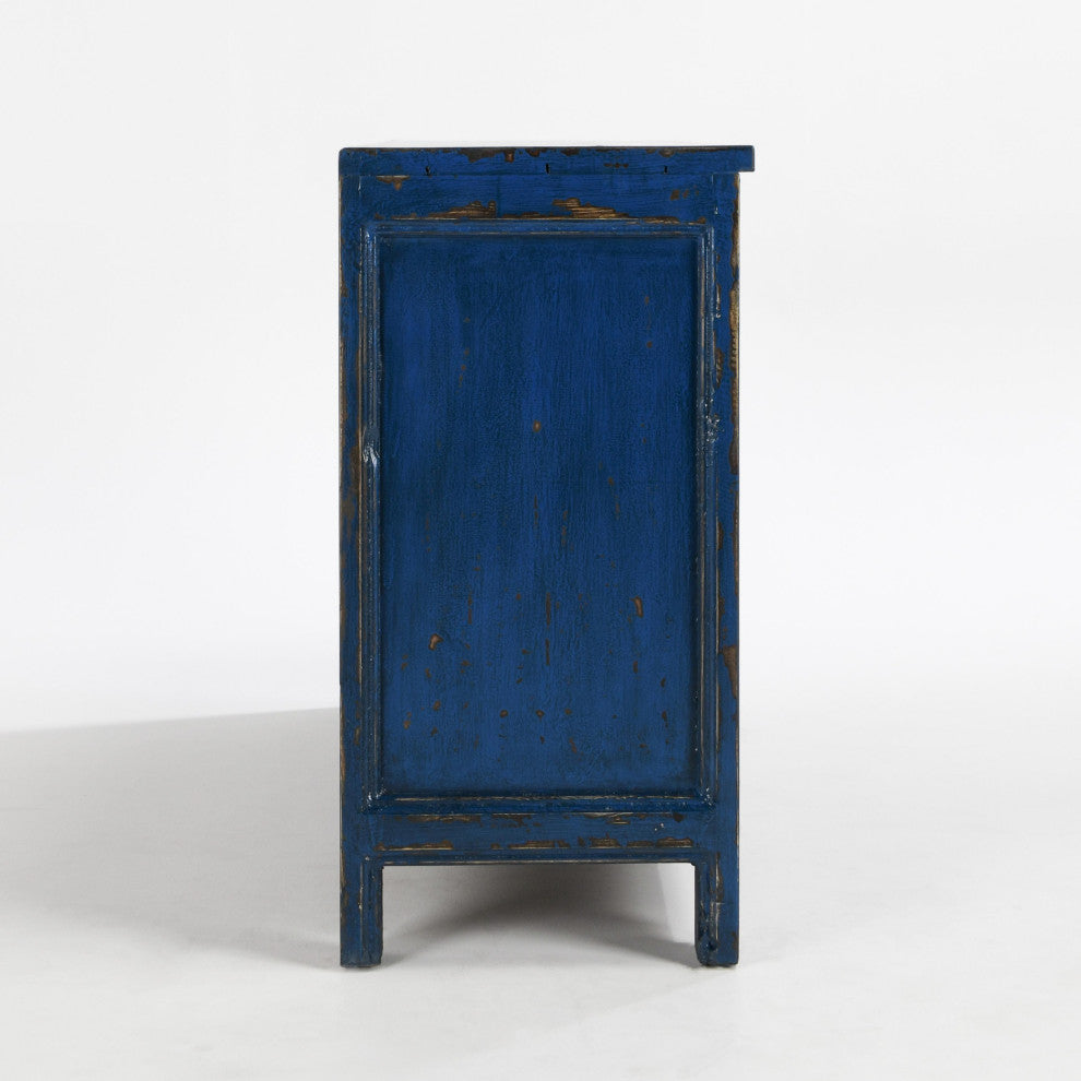 Kosas Home Amherst Reclaimed Pine 4Dr Cabinet, Royal Blue