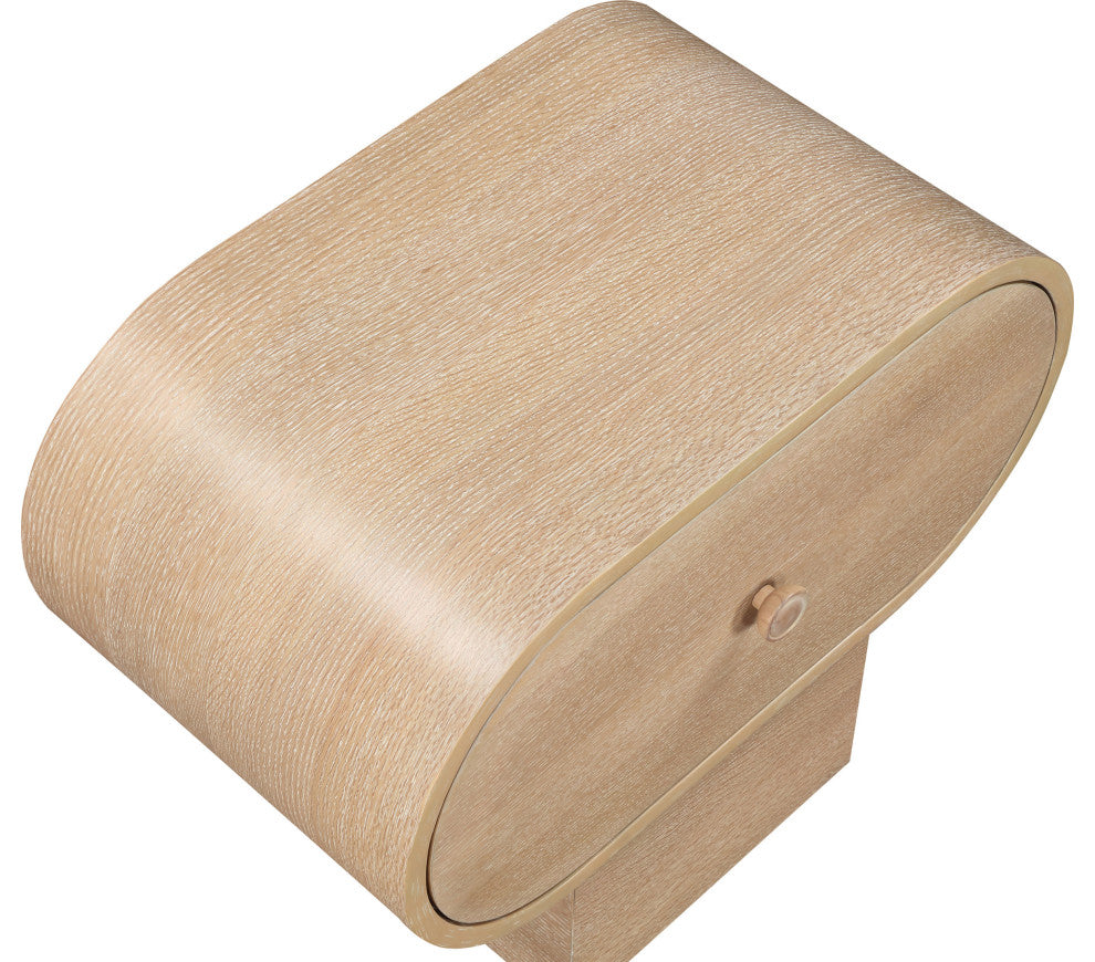 Harlow Solid Wood And Oak Veneer Night Stand, Natural