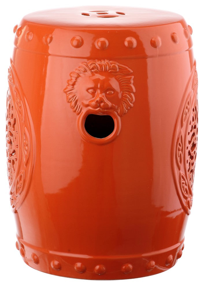 Safavieh Flower Drum Garden Stool, Orange