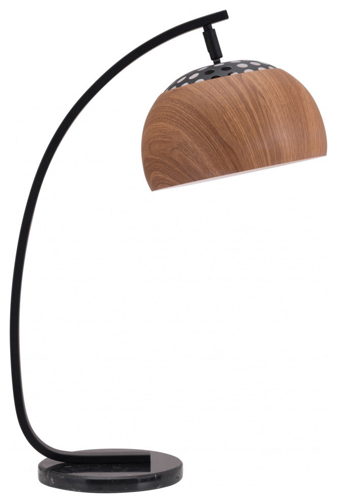 Brown and Black Overhang Table Lamp