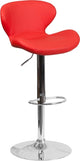 Estella Aila Mid-Back Red Vinyl Swivel Adjustable Barstool