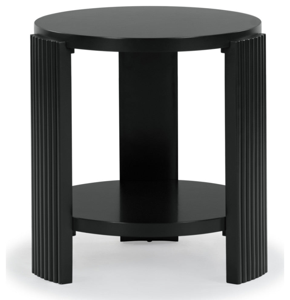Safavieh Couture Liabella Round Wood Accent Table, Black
