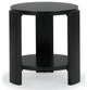 Safavieh Couture Liabella Round Wood Accent Table, Black