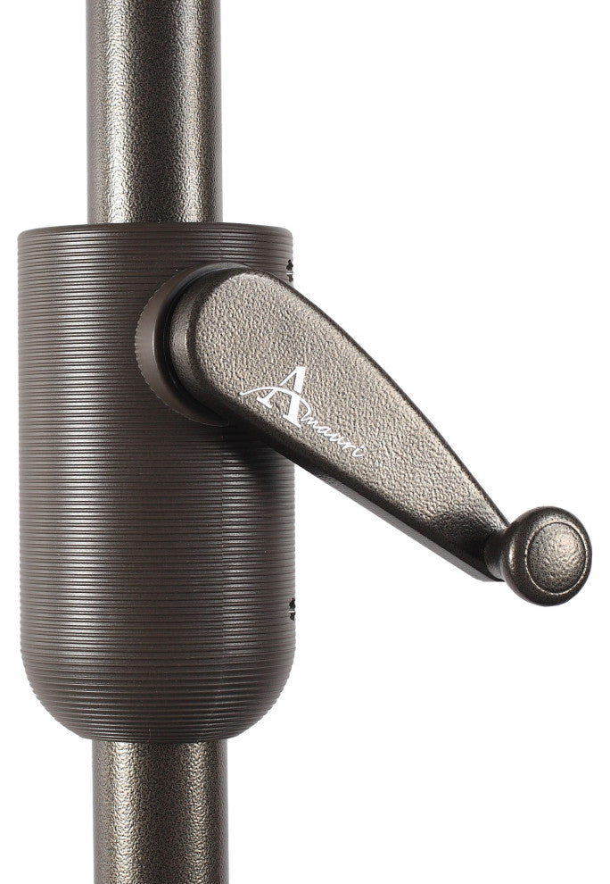 9' Round Push Tilt Market Umbrella, Antique Bronze frame, Sunbrella, Macaw