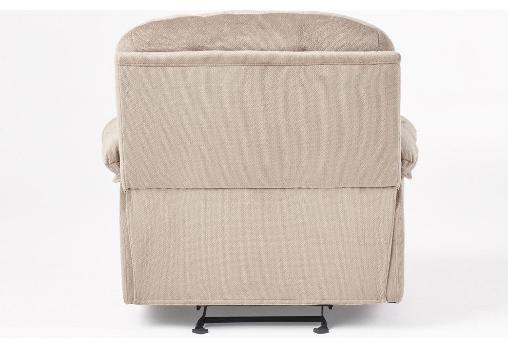GDF Studio Raymond Latte Beige Fabric Glider Recliner Club Chair
