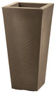 Bowery Indoor/Outdoor Tall Square Pot with Sand Cavity, Mocha, 15"