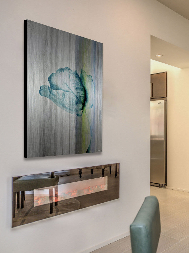 "Water Flower" UV Ink Print on Brushed  Aluminum, 30"x45"