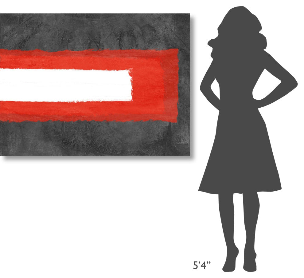 "Grey And Red Abstract 6" Fine Art Print