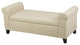 GDF Studio Hayes Contemporary Fabric Storage Ottoman Bench with Rolled Arms, Beige