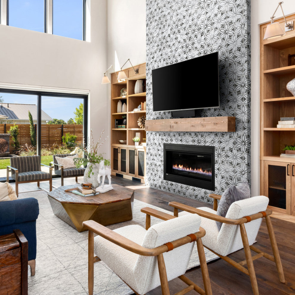 Classico Bardiglio Hexagon Lily Porcelain Floor and Wall Tile