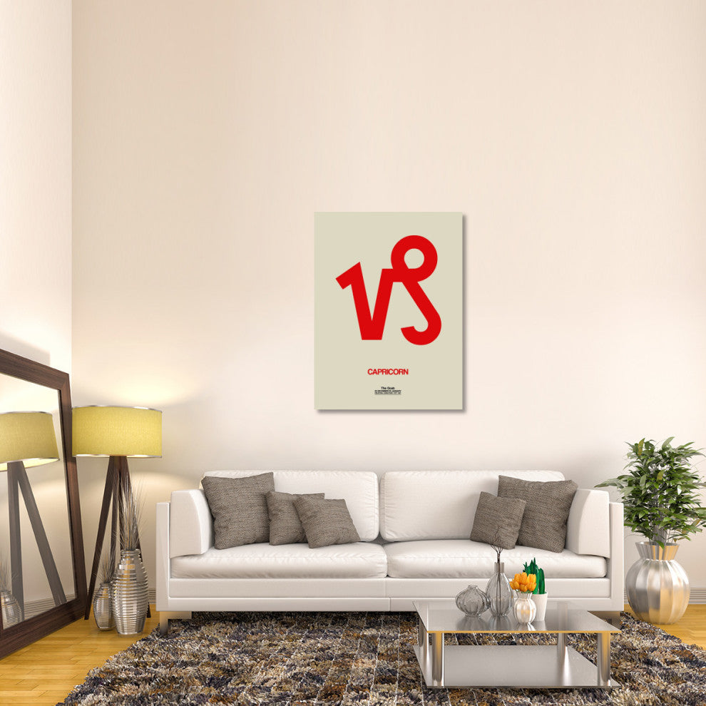 "Capricorn Zodiac Sign Red" Fine Art Print