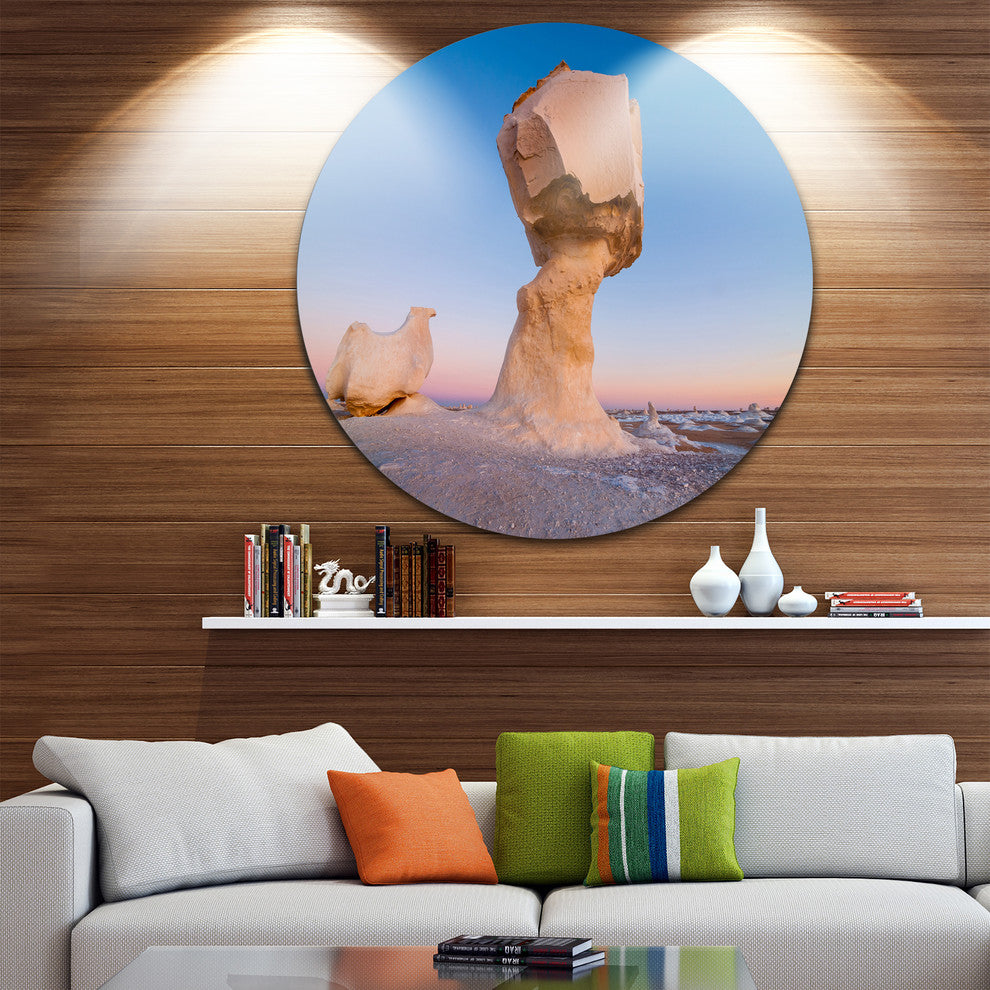 Wind Eroded Rock Formation, Landscape Photo Round Wall Art, 36"
