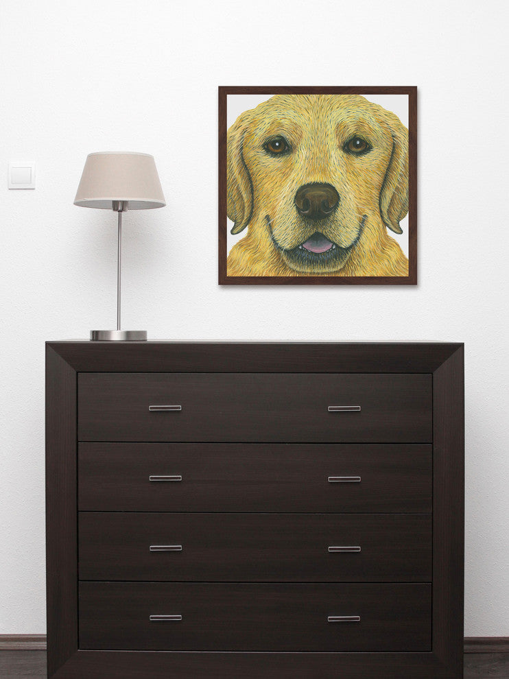 "Lab" Framed Painting Print, 32"x32"