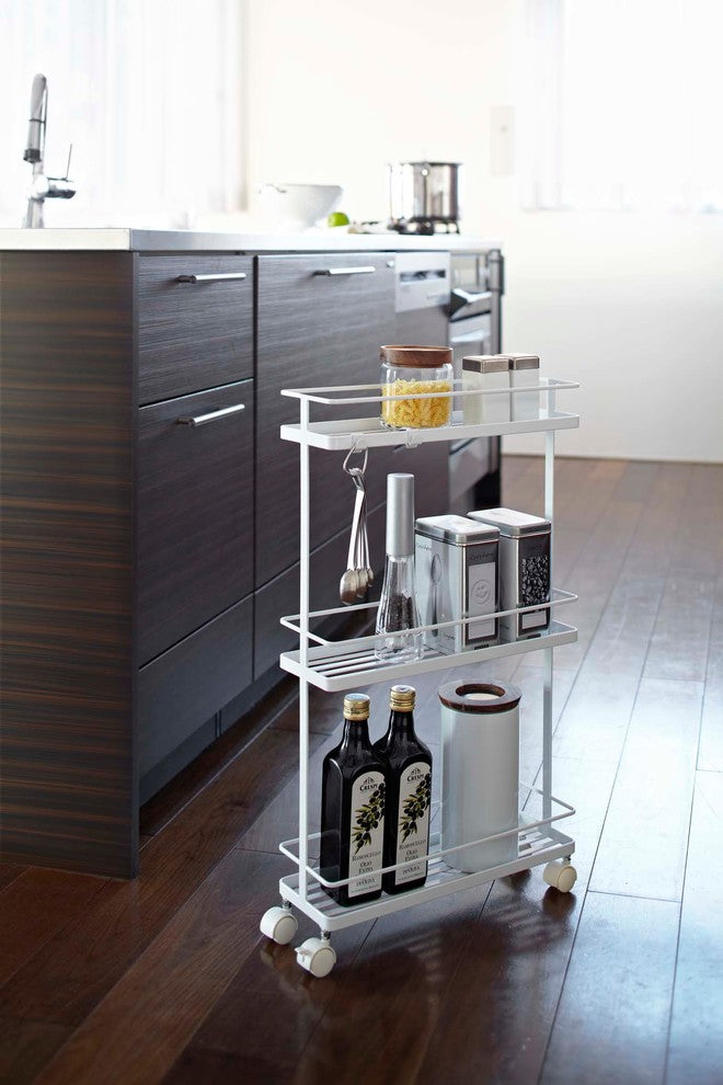 Tower Rolling Kitchen Storage Cart, White
