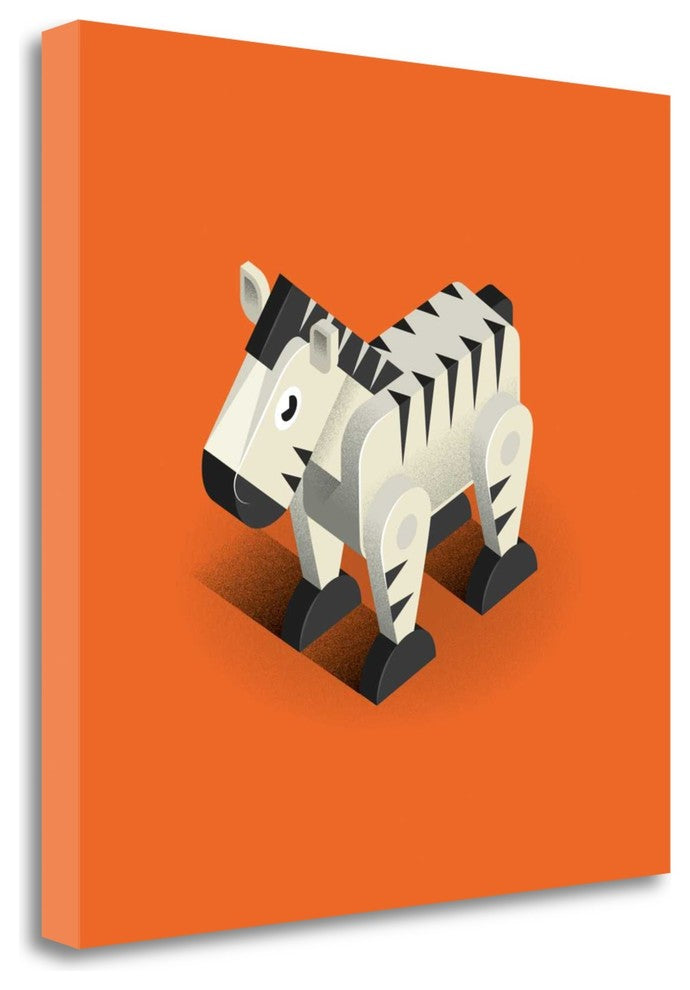 "Zebra" By Bo Virkelyst Jensen,Ready to Hang Giclee Print on Gallery Wrap Canvas