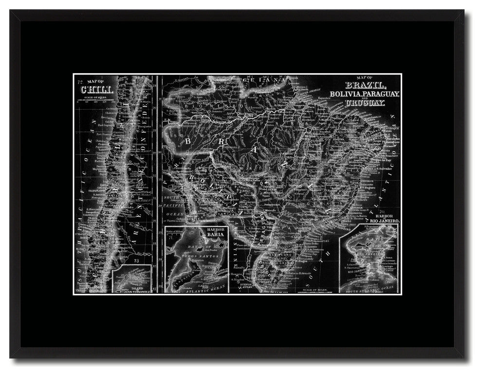 Afghanistan Persia Iraq Iran Vintage Monochrome Map Canvas, 16"x21"