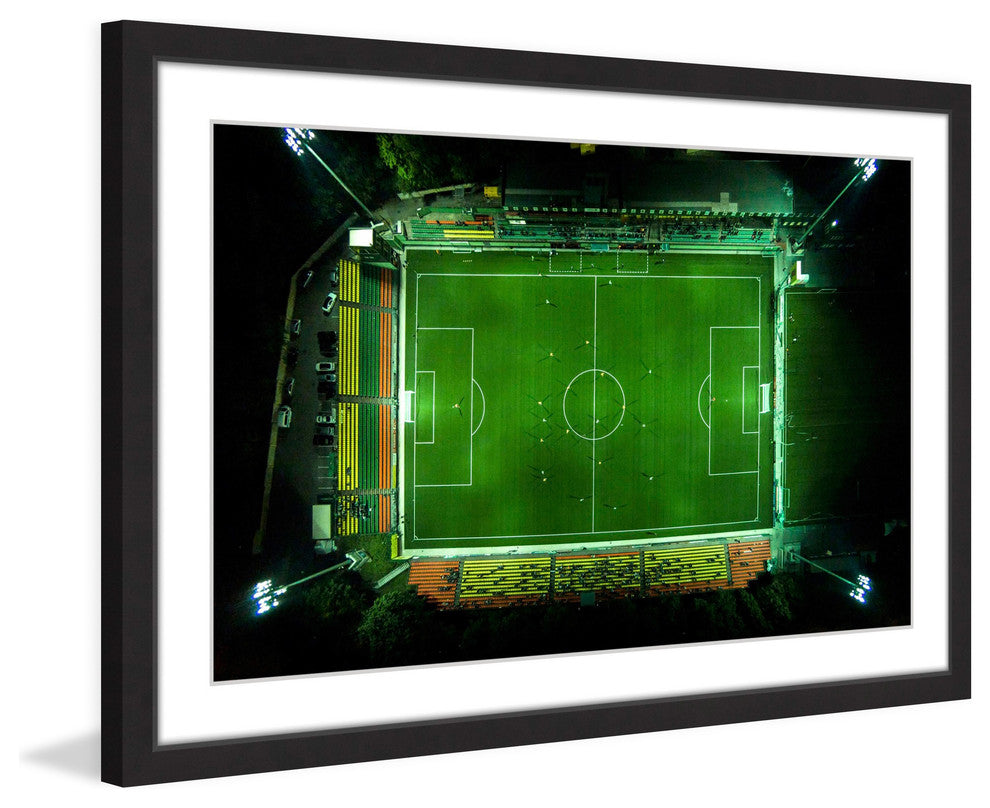 "Soccer From Above" Framed Print by Karolis Janulis