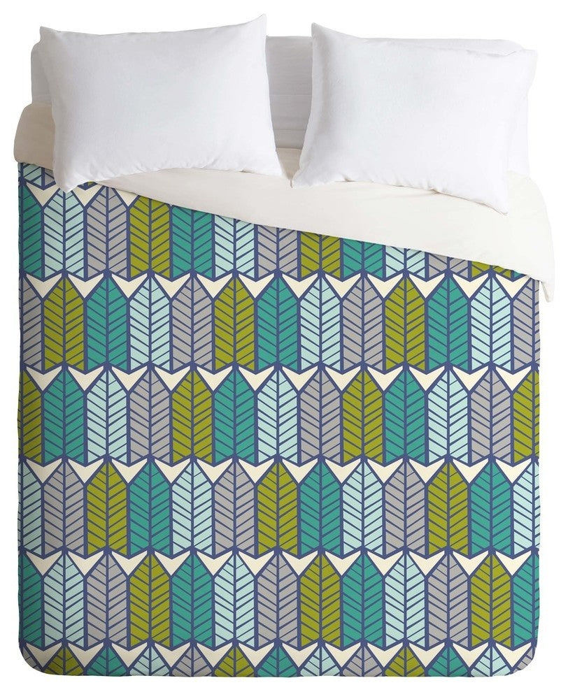Deny Designs Heather Dutton Arboretum Leafy Greens Duvet Cover - Lightweight