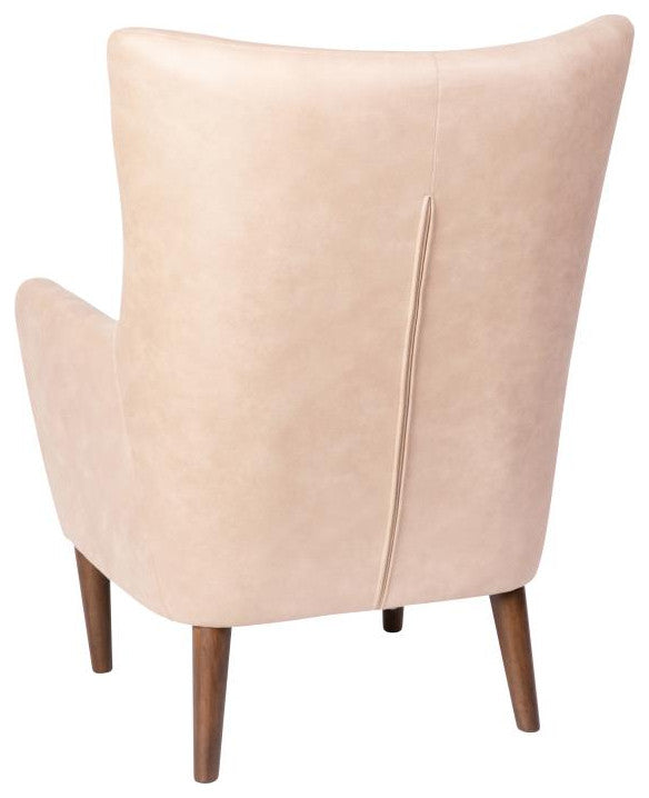 Connor Traditional Wingback Accent Chair, Light Brown