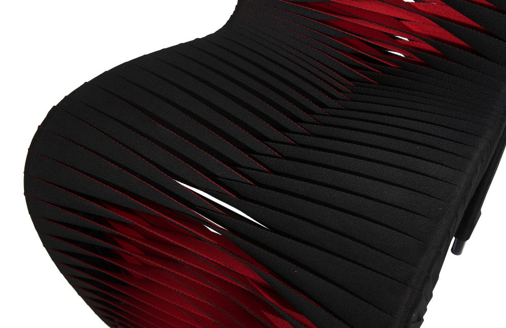 Seat Belt Dining Chair, Black and Red, Cotton