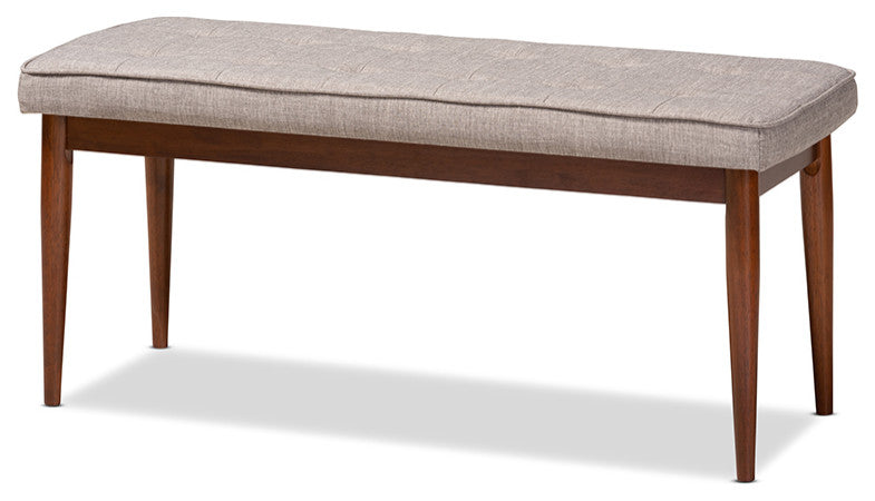 Itami Mid-Century Modern Light Gray Medium Oaked Wood Dining Bench