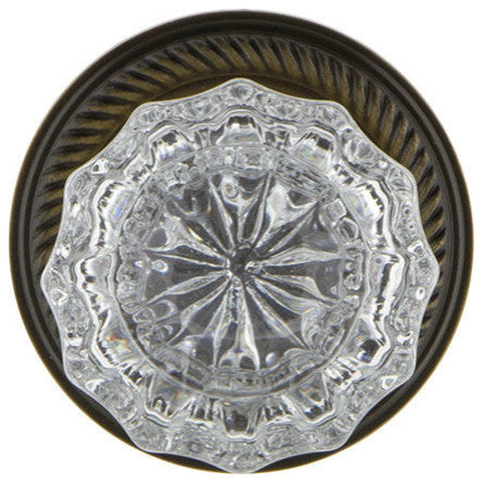 Single Rope Rosette With Crystal Knob, Oil-Rubbed Bronze, Antique Brass, Double