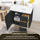 Busan Bath Vanity, Quartz Top No Mirror, Oak Classic Black, 36", Single Vanity