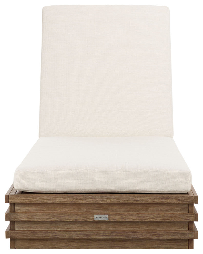 Safavieh Couture Indoor-Outdoor Barbados Chaise Lounge, Natural/Beige