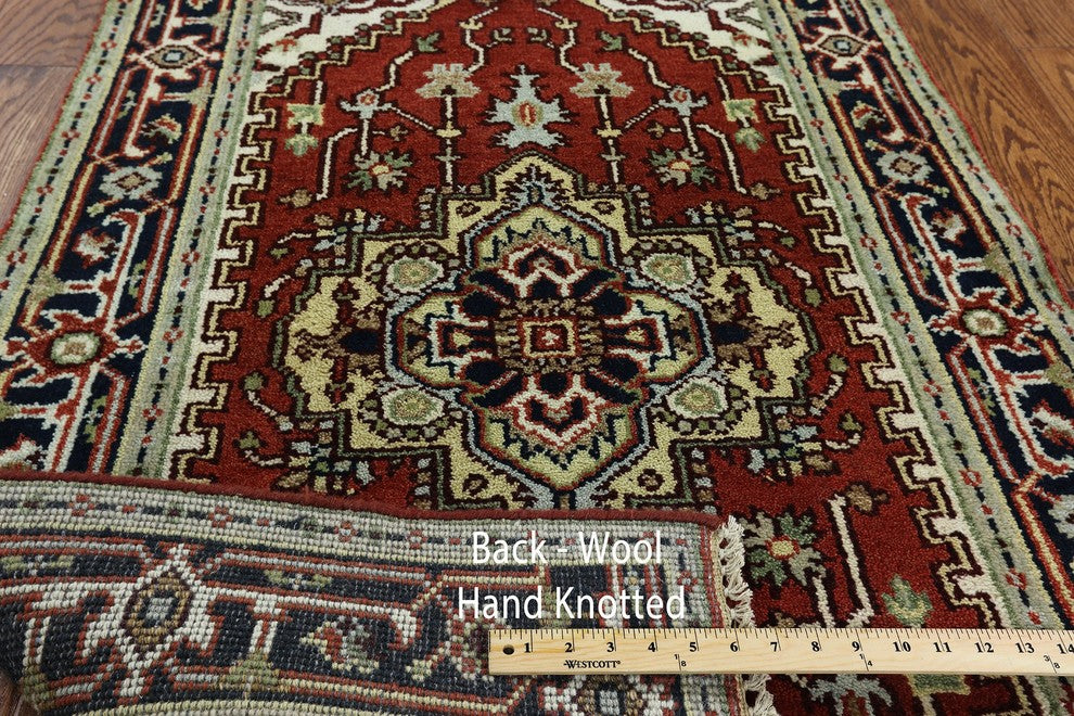 Heriz Oriental Rug, Red, 3'1"x5'3"