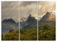 "Green Mountains Under Stormy Clouds" Metal Wall Art, 3 Panels, 36"x28"