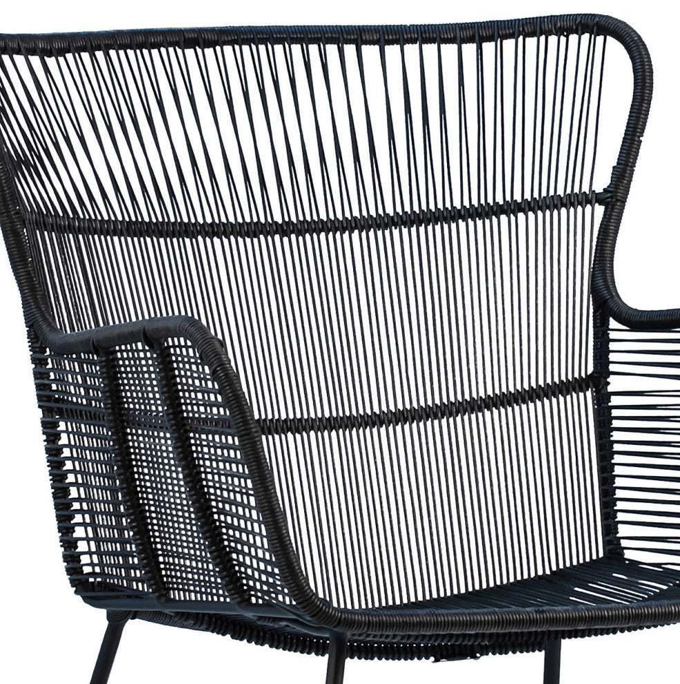 Outdoor Black Rope Dining Arm Chair