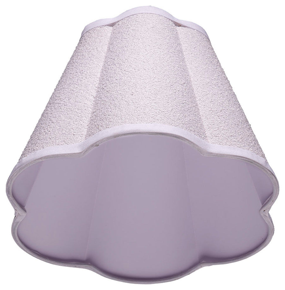Scalloped Lamp Shade, White Linen, Small