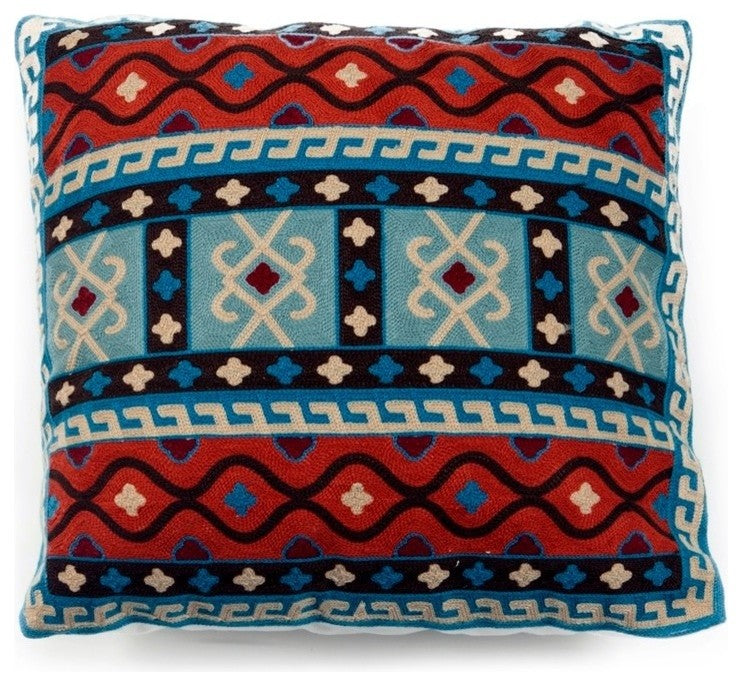 Embroidered Path Pillow