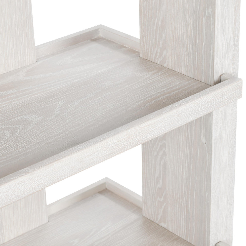 Kosas Home Doku 6 Shelf Oak Veneer White Wash Bookshelf