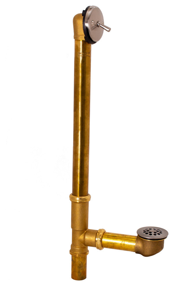 Beehive Grid Bath Waste - 22" Make-Up, 17 Ga. Tubing In Polished Nickel, Satin Nickel