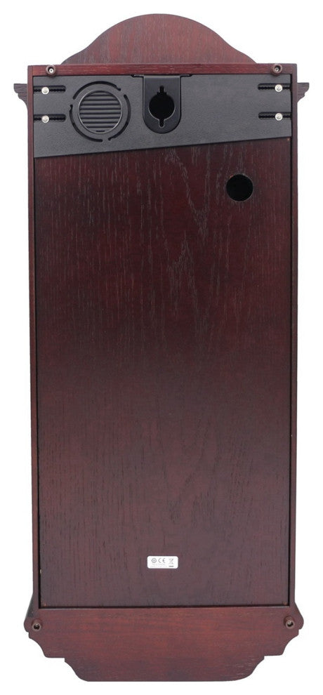 Seiko Clocks, Dark Brown Solid Oak Case Wall Clock With Pendulum and Chime